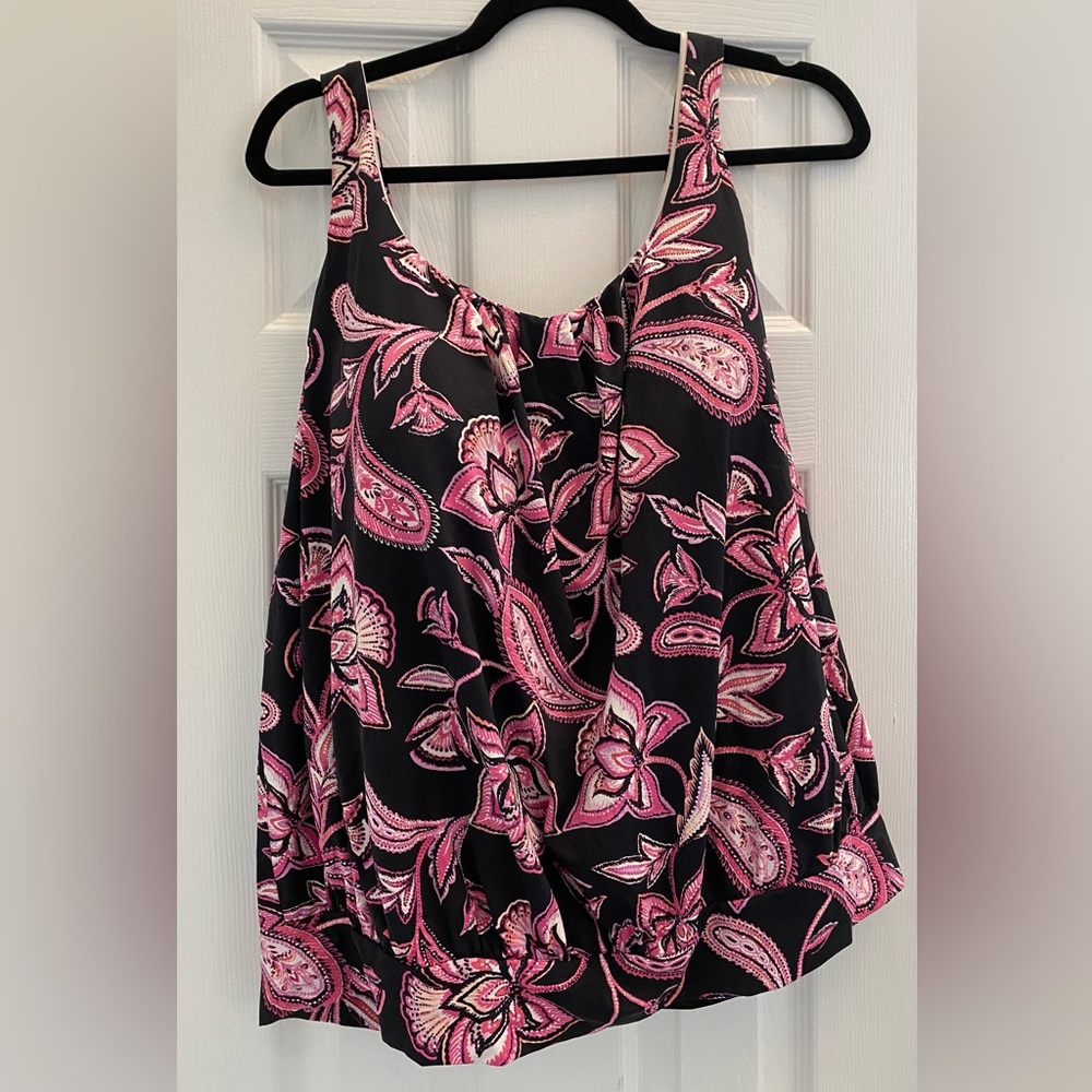 Lands’ End- Women's Chlorine Resistant Blouson Tankini Swimsuit Top - Size 20W